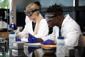 students working in a chemistry lab